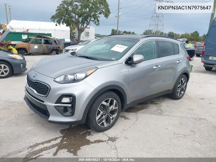 2022 Kia Sportage Ex VIN: KNDPN3AC1N7975647 Lot: 40616821