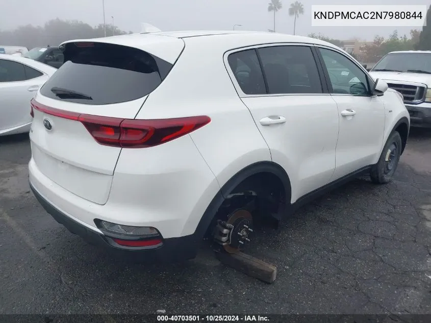 2022 Kia Sportage Lx VIN: KNDPMCAC2N7980844 Lot: 40703501