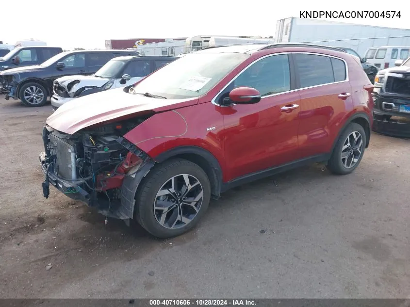 2022 Kia Sportage Ex VIN: KNDPNCAC0N7004574 Lot: 40710606