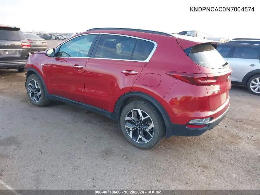 2022 Kia Sportage Ex VIN: KNDPNCAC0N7004574 Lot: 40710606