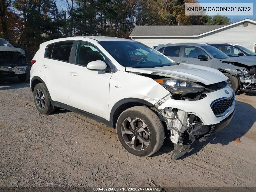 2022 Kia Sportage Lx VIN: KNDPMCAC0N7016372 Lot: 40726609