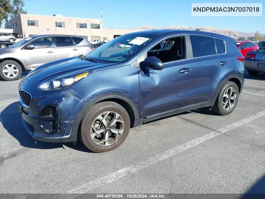 2022 Kia Sportage Lx VIN: KNDPM3AC3N7007018 Lot: 40730295