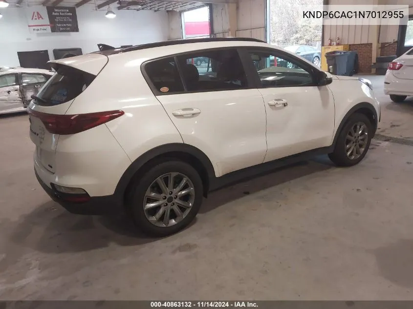 2022 Kia Sportage Nightfall Edition VIN: KNDP6CAC1N7012955 Lot: 40863132