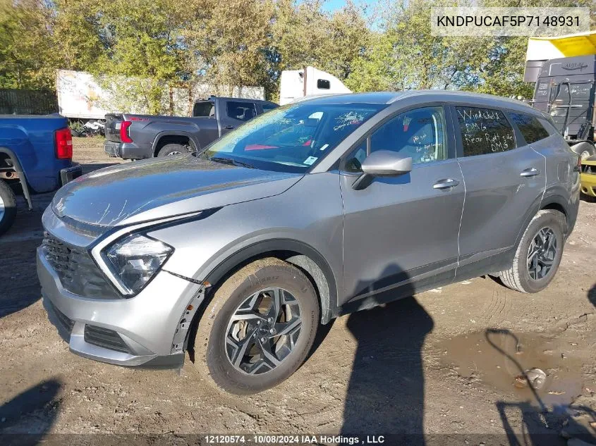 2023 Kia Sportage VIN: KNDPUCAF5P7148931 Lot: 12120574