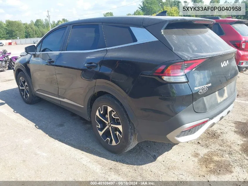 2023 Kia Sportage Ex VIN: 5XYK33AF0PG040958 Lot: 40109497