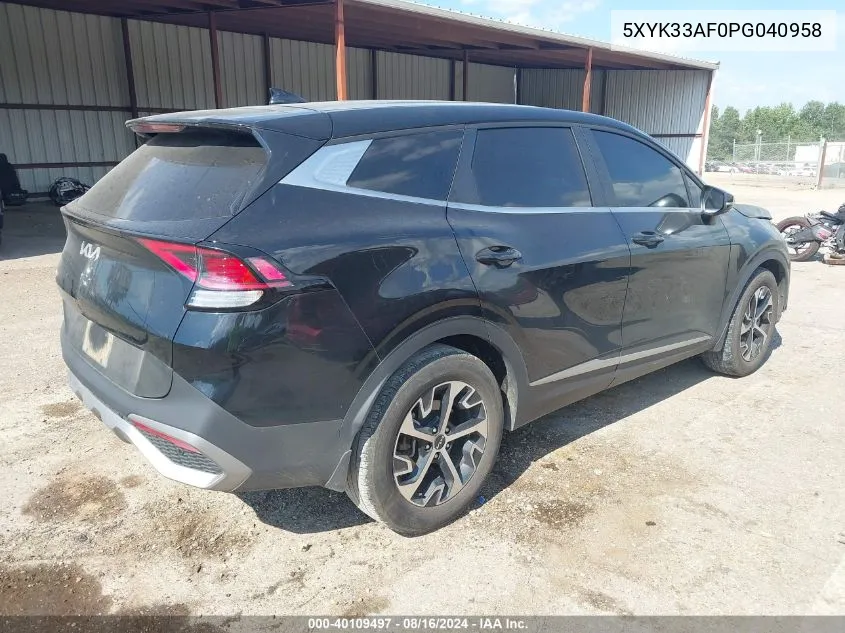 2023 Kia Sportage Ex VIN: 5XYK33AF0PG040958 Lot: 40109497