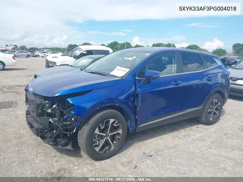 2023 Kia Sportage Ex VIN: 5XYK33AF3PG004018 Lot: 40327318