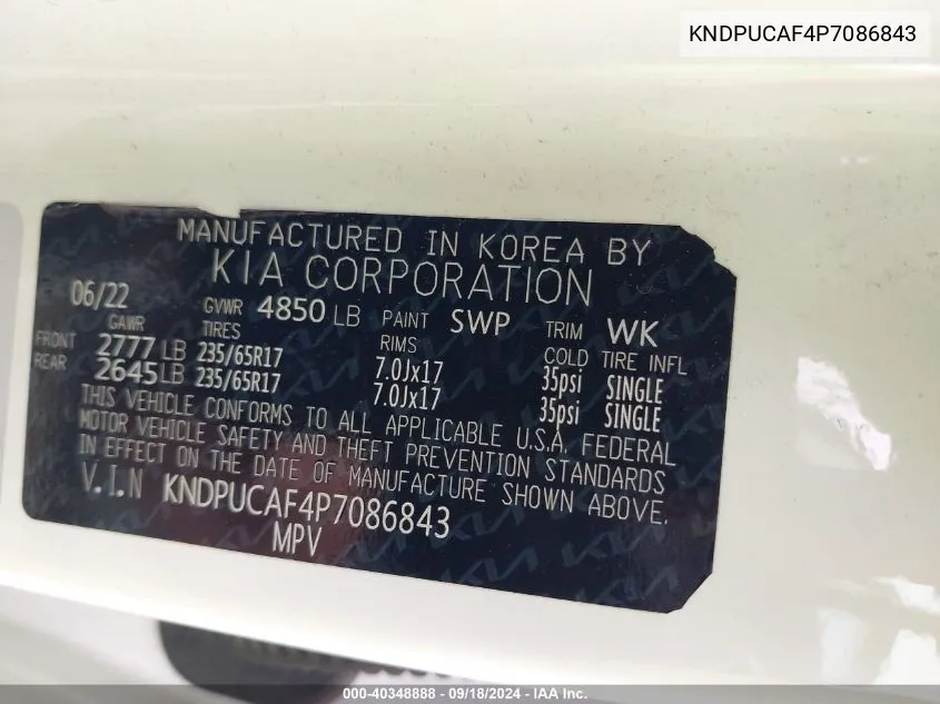 KNDPUCAF4P7086843 2023 Kia Sportage Lx