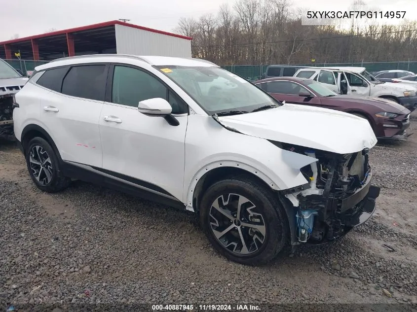 2023 Kia Sportage Ex VIN: 5XYK3CAF7PG114957 Lot: 40887945