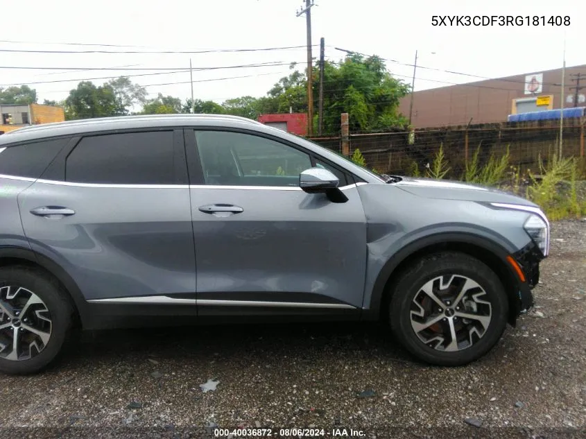 2024 Kia Sportage Ex VIN: 5XYK3CDF3RG181408 Lot: 40036872