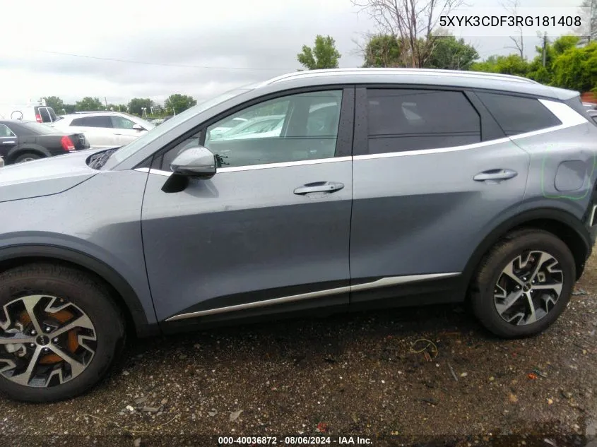 2024 Kia Sportage Ex VIN: 5XYK3CDF3RG181408 Lot: 40036872