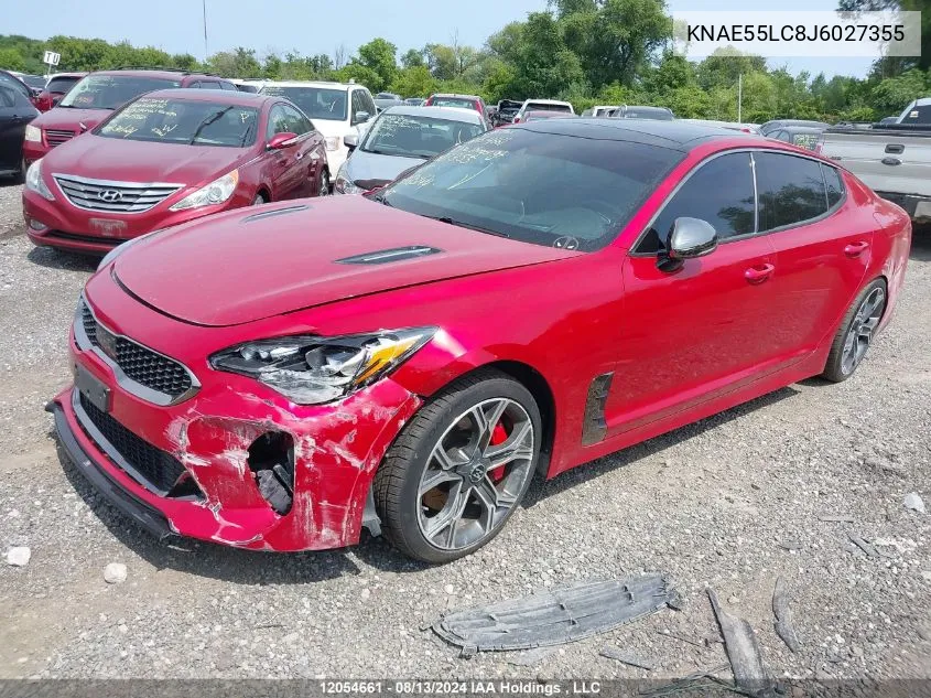 2018 Kia Stinger Gt2 VIN: KNAE55LC8J6027355 Lot: 12054661