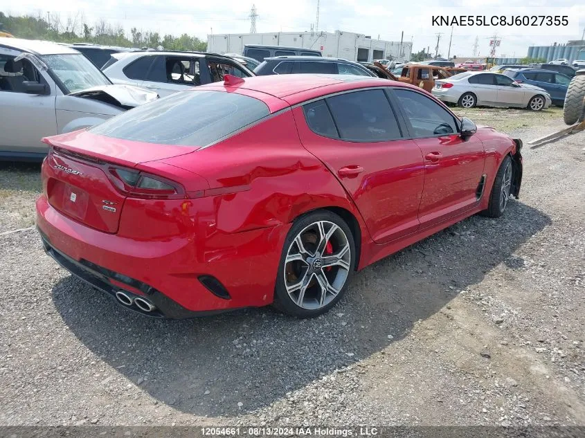 2018 Kia Stinger Gt2 VIN: KNAE55LC8J6027355 Lot: 12054661