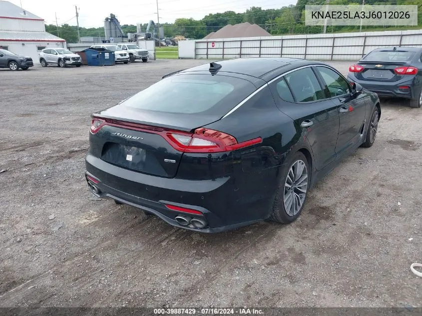 KNAE25LA3J6012026 2018 Kia Stinger Premium