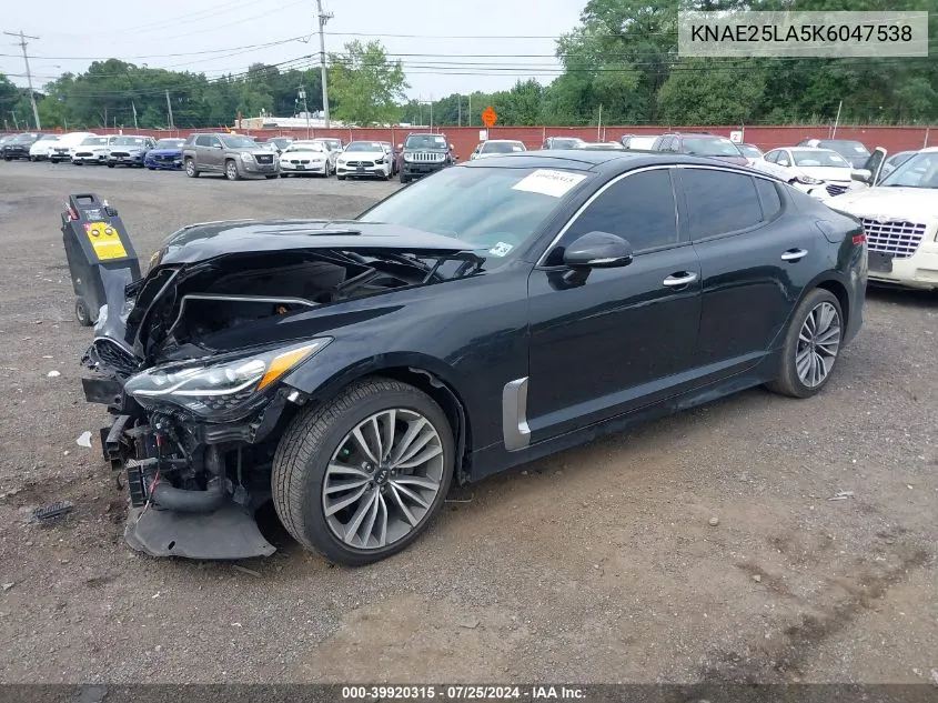 2019 Kia Stinger Premium VIN: KNAE25LA5K6047538 Lot: 39920315