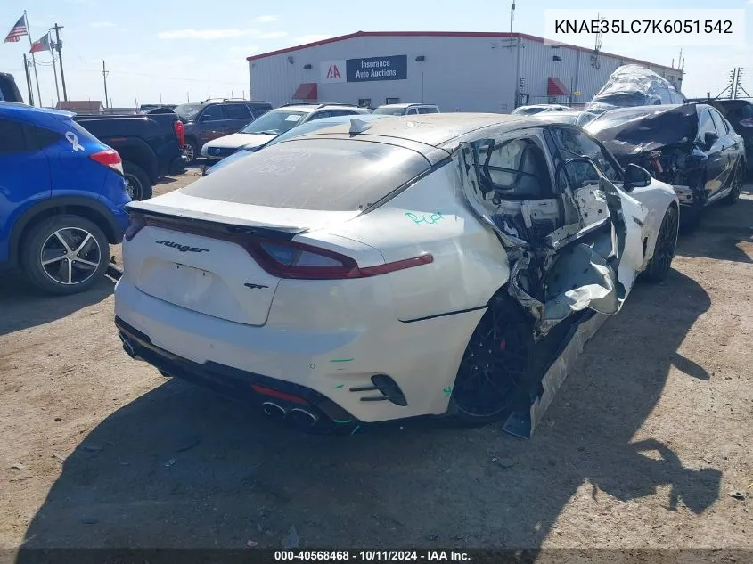 2019 Kia Stinger Gt VIN: KNAE35LC7K6051542 Lot: 40568468