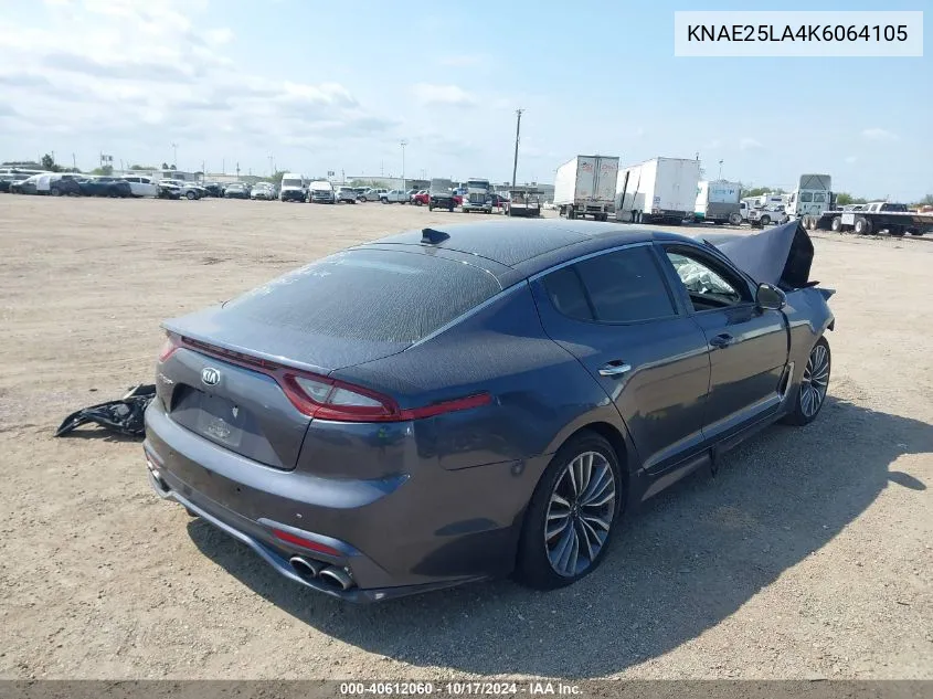 2019 Kia Stinger Premium VIN: KNAE25LA4K6064105 Lot: 40612060