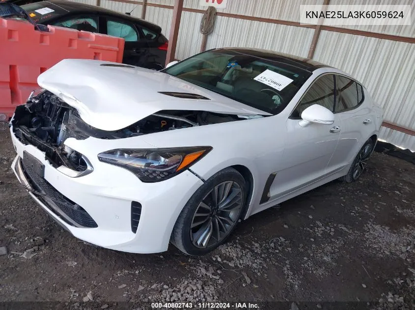 2019 Kia Stinger Premium VIN: KNAE25LA3K6059624 Lot: 40802743