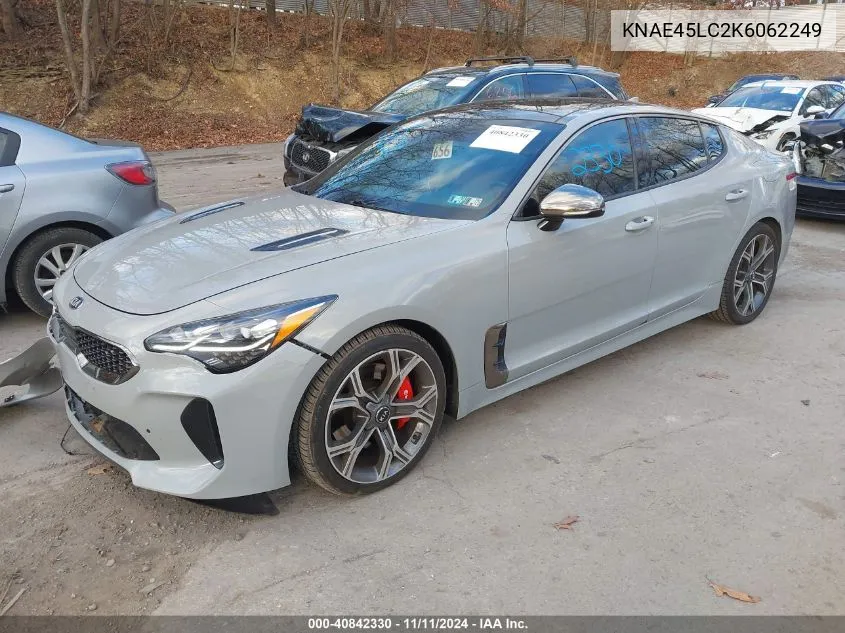 2019 Kia Stinger Gt1 VIN: KNAE45LC2K6062249 Lot: 40842330