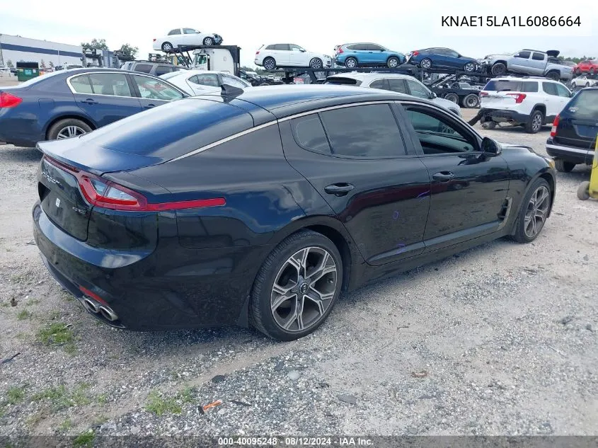 2020 Kia Stinger Gt-Line VIN: KNAE15LA1L6086664 Lot: 40095248