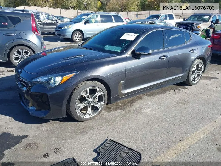 2020 Kia Stinger Gt-Line VIN: KNAE15LA1L6076703 Lot: 40775628