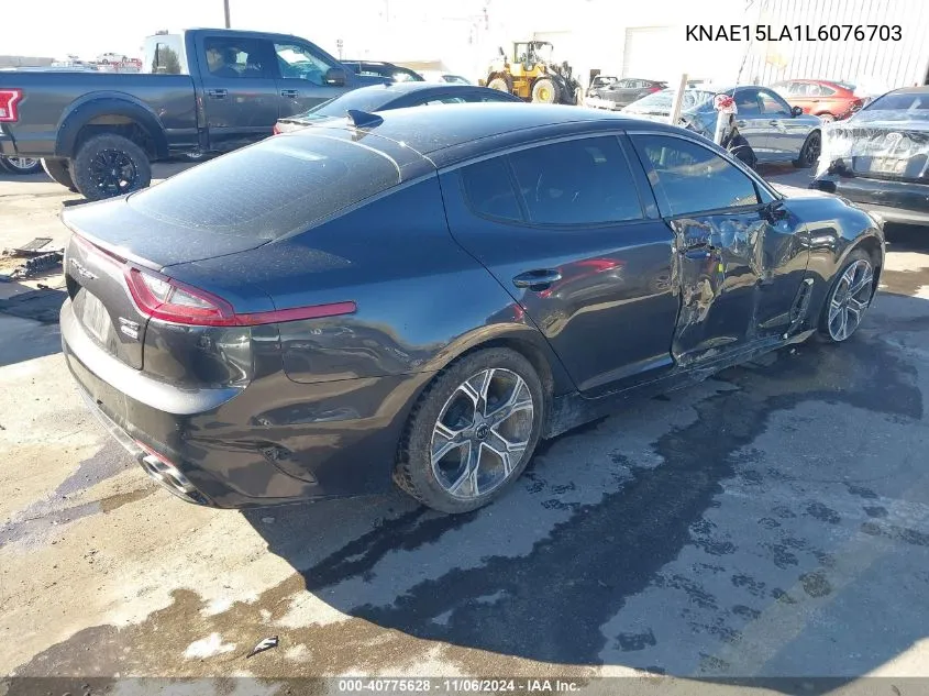 2020 Kia Stinger Gt-Line VIN: KNAE15LA1L6076703 Lot: 40775628