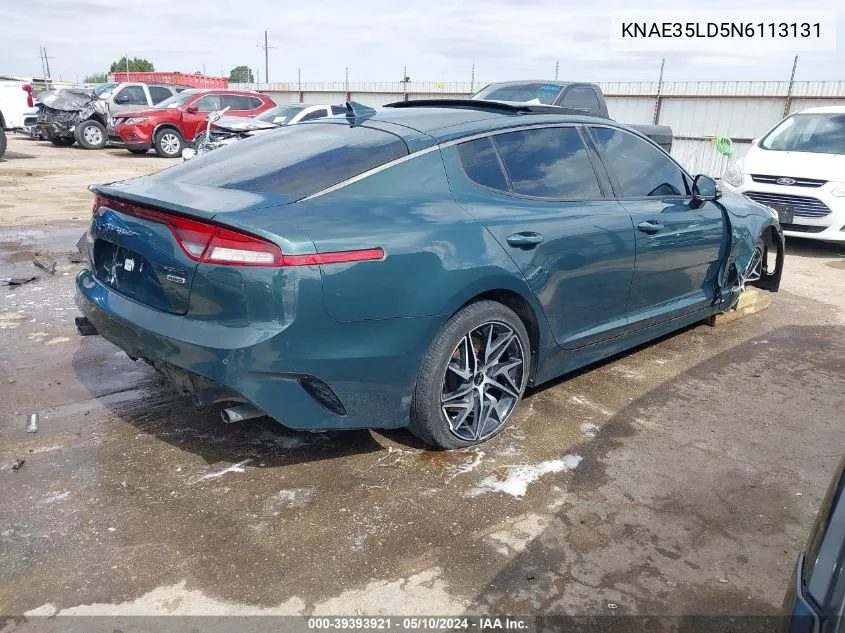 KNAE35LD5N6113131 2022 Kia Stinger Gt-Line