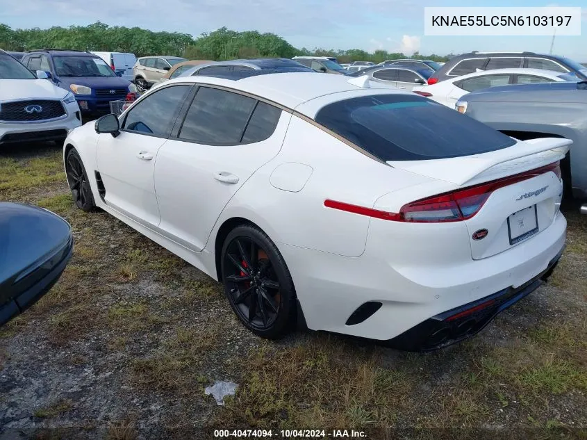 2022 Kia Stinger Gt2 VIN: KNAE55LC5N6103197 Lot: 40474094