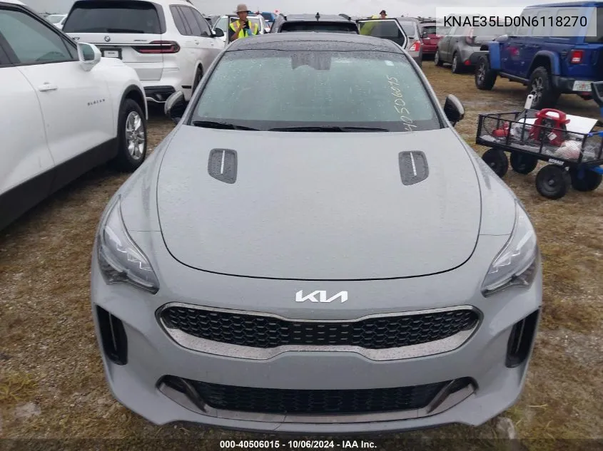 KNAE35LD0N6118270 2022 Kia Stinger Gt-Line