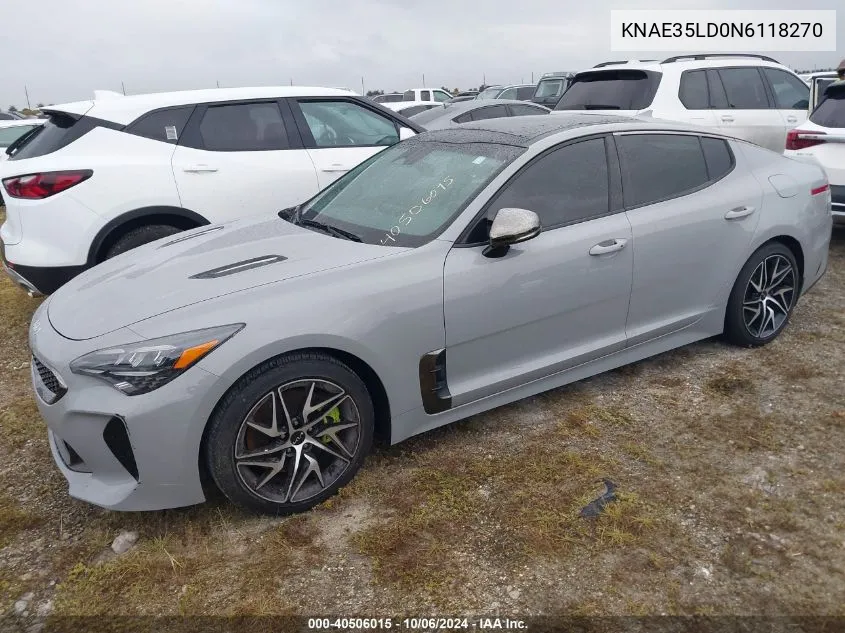 KNAE35LD0N6118270 2022 Kia Stinger Gt-Line