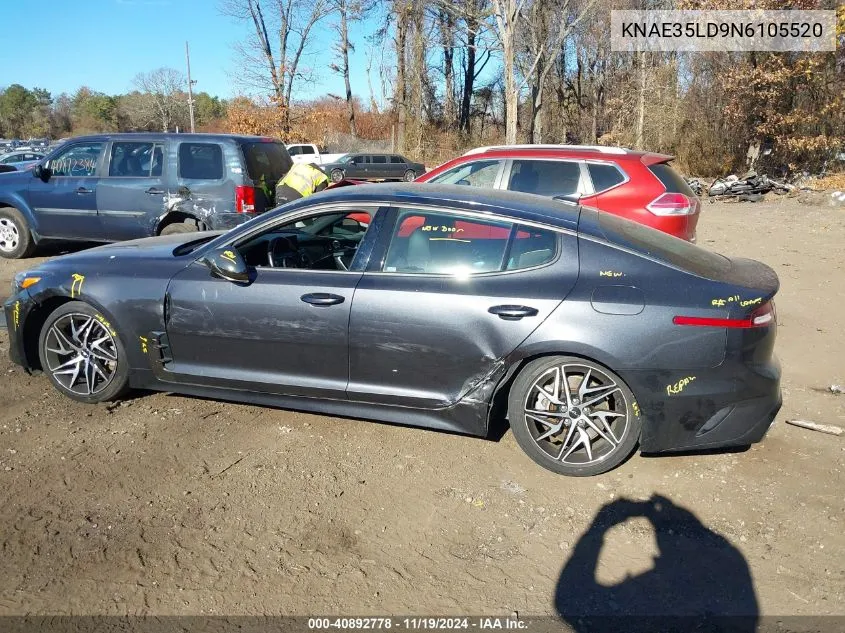 2022 Kia Stinger Gt-Line VIN: KNAE35LD9N6105520 Lot: 40892778