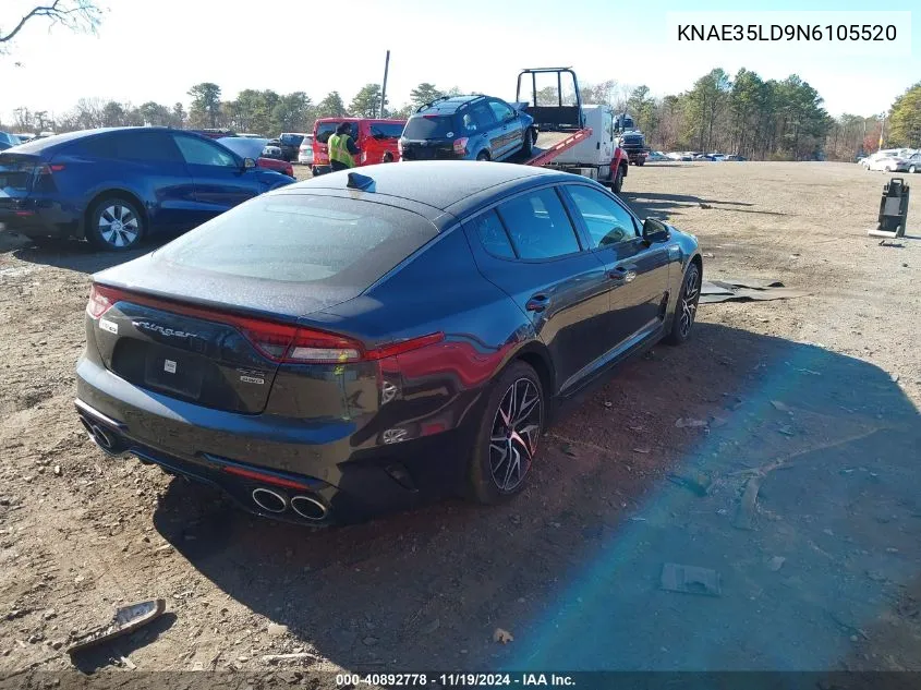 2022 Kia Stinger Gt-Line VIN: KNAE35LD9N6105520 Lot: 40892778