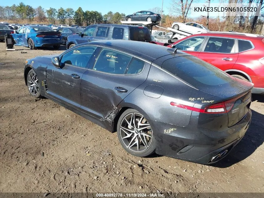 2022 Kia Stinger Gt-Line VIN: KNAE35LD9N6105520 Lot: 40892778