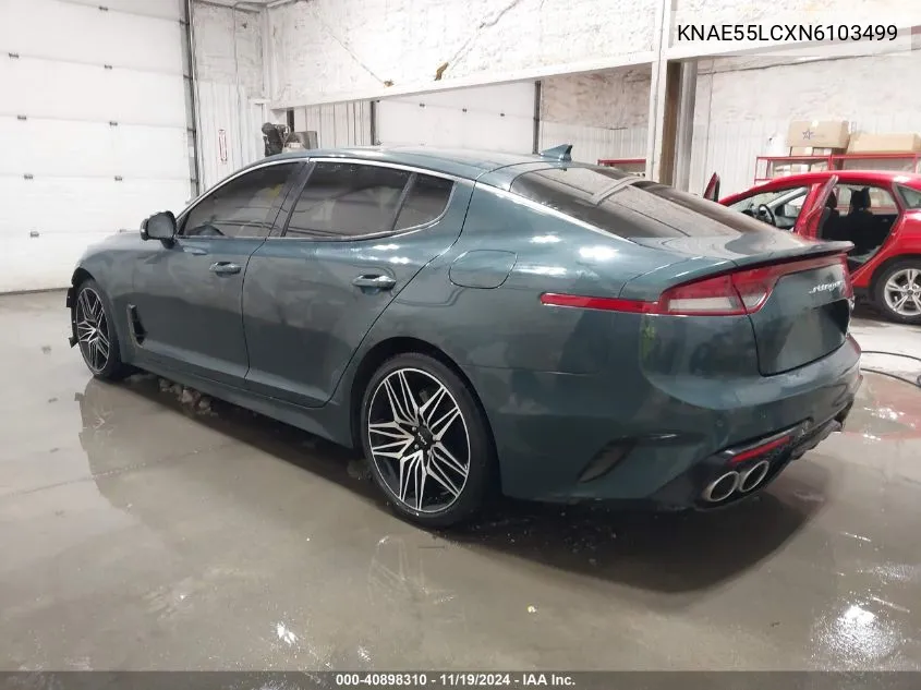 2022 Kia Stinger Gt2 VIN: KNAE55LCXN6103499 Lot: 40898310