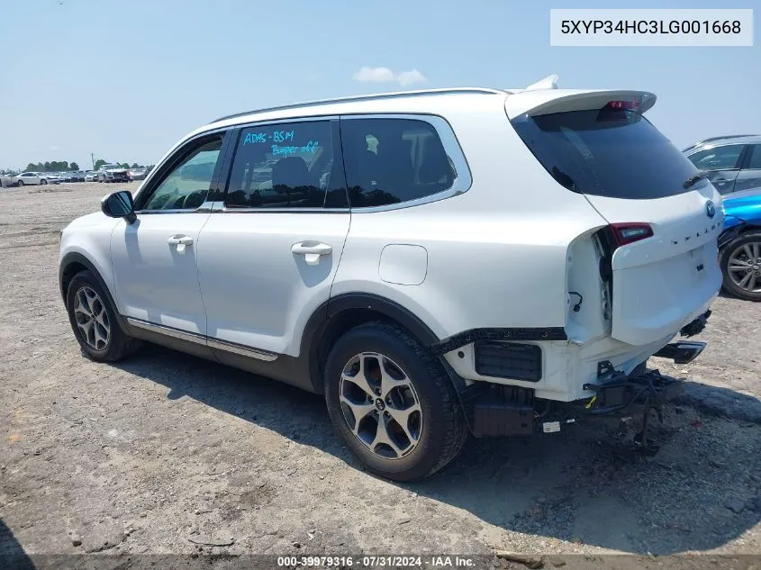 5XYP34HC3LG001668 2020 Kia Telluride Ex