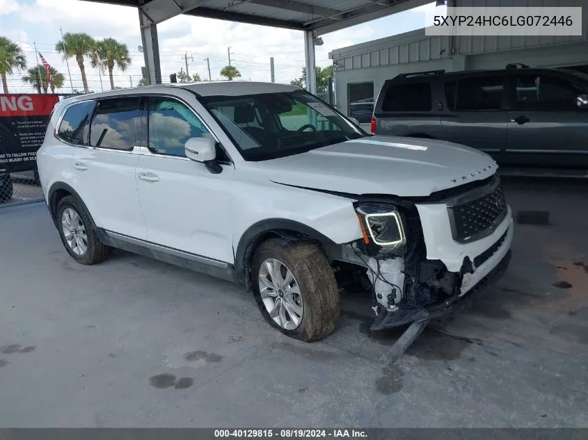 2020 Kia Telluride Lx VIN: 5XYP24HC6LG072446 Lot: 40129815