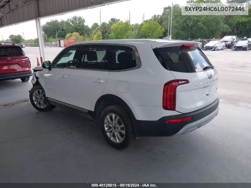 2020 Kia Telluride Lx VIN: 5XYP24HC6LG072446 Lot: 40129815