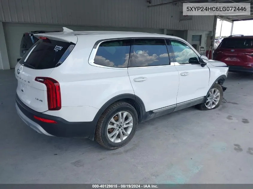 2020 Kia Telluride Lx VIN: 5XYP24HC6LG072446 Lot: 40129815