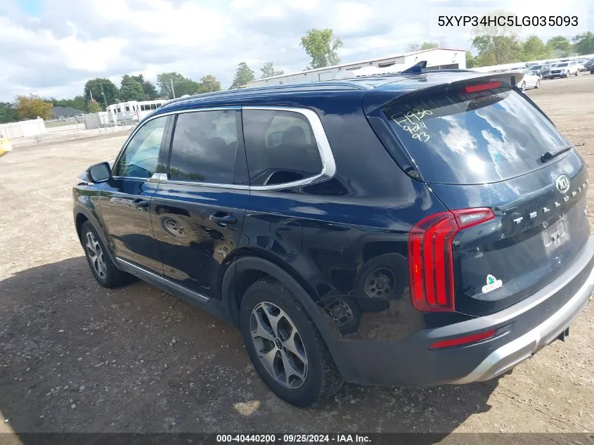 2020 Kia Telluride Ex VIN: 5XYP34HC5LG035093 Lot: 40440200