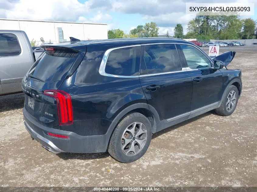 2020 Kia Telluride Ex VIN: 5XYP34HC5LG035093 Lot: 40440200