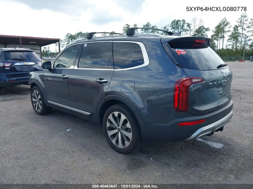 2020 Kia Telluride S VIN: 5XYP64HCXLG080778 Lot: 40463607