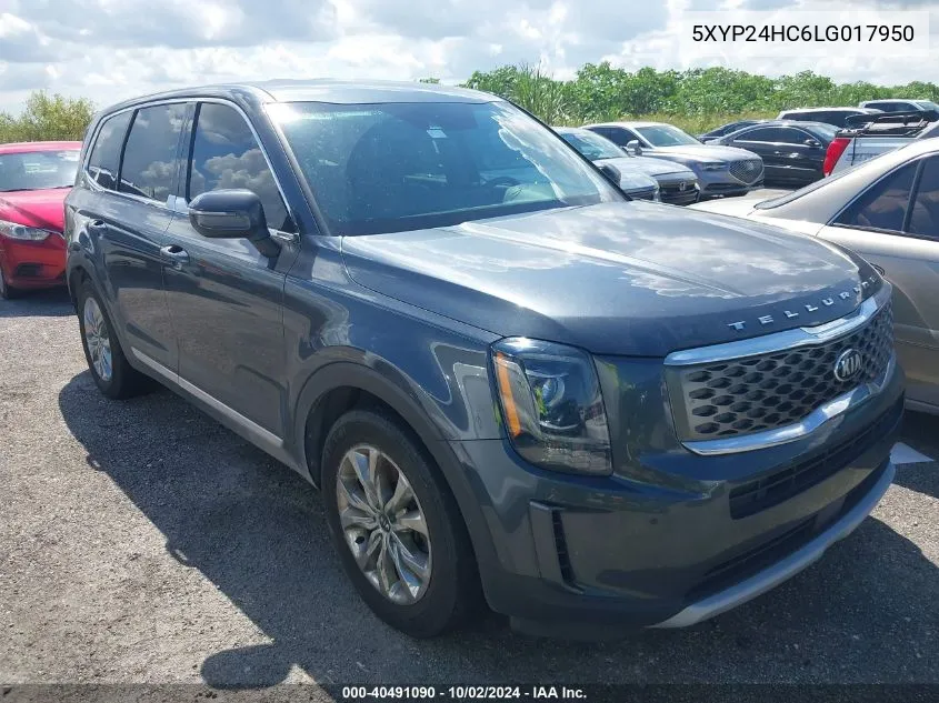 2020 Kia Telluride Lx VIN: 5XYP24HC6LG017950 Lot: 40491090