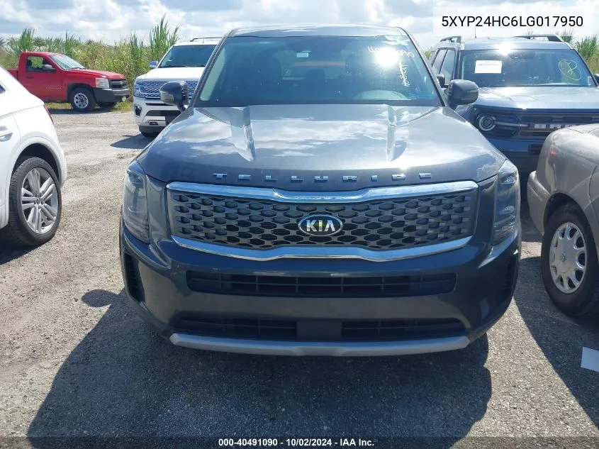 2020 Kia Telluride Lx VIN: 5XYP24HC6LG017950 Lot: 40491090