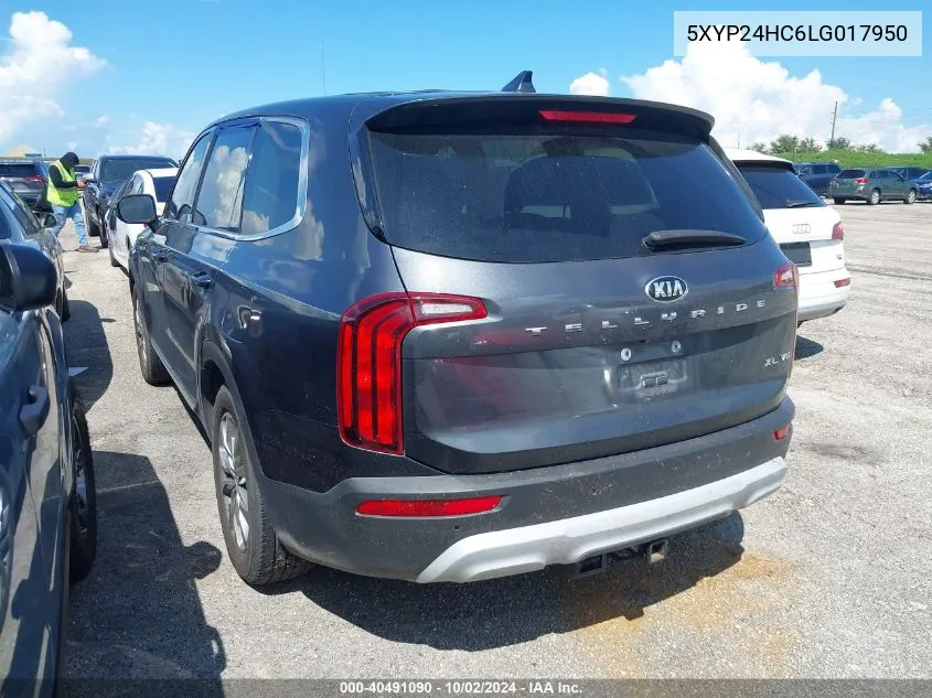 2020 Kia Telluride Lx VIN: 5XYP24HC6LG017950 Lot: 40491090