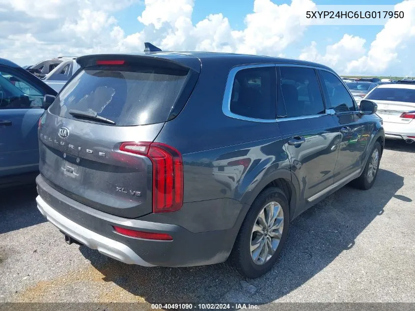 2020 Kia Telluride Lx VIN: 5XYP24HC6LG017950 Lot: 40491090