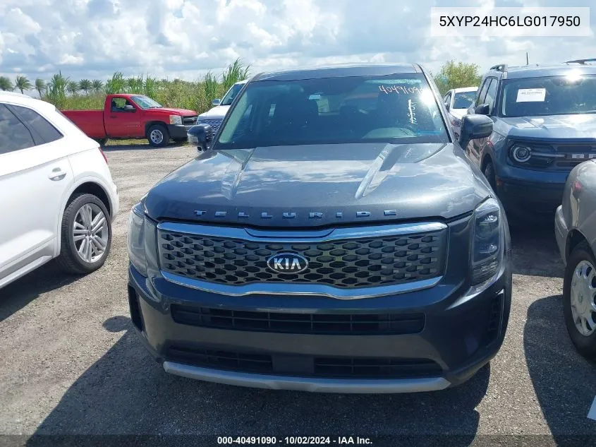 2020 Kia Telluride Lx VIN: 5XYP24HC6LG017950 Lot: 40491090