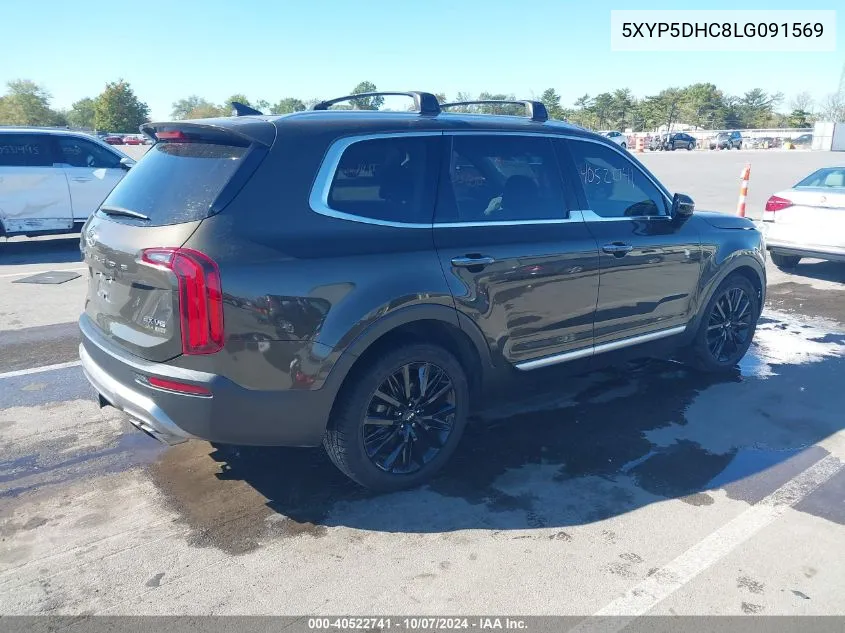 2020 Kia Telluride Sx VIN: 5XYP5DHC8LG091569 Lot: 40522741