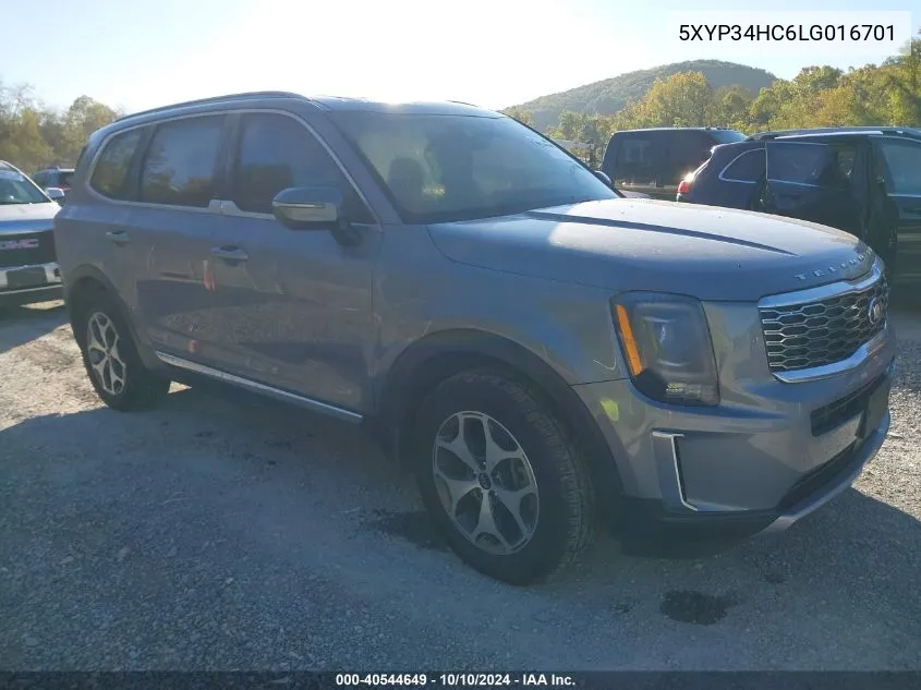 2020 Kia Telluride Ex VIN: 5XYP34HC6LG016701 Lot: 40544649