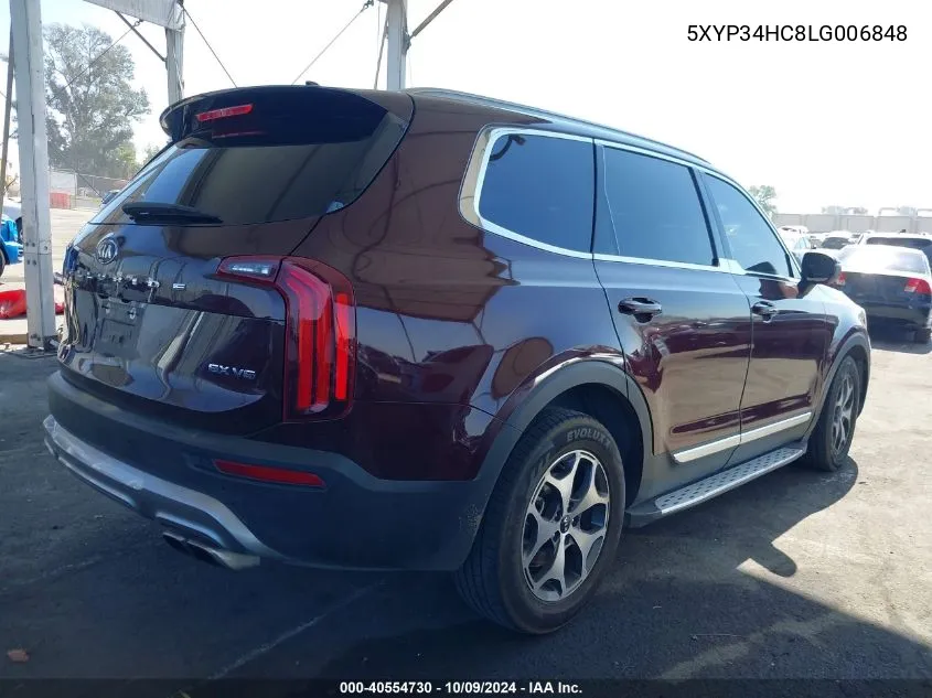 2020 Kia Telluride Ex VIN: 5XYP34HC8LG006848 Lot: 40554730