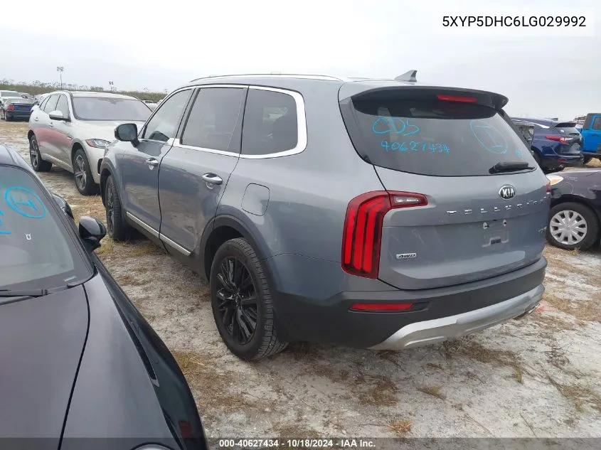 2020 Kia Telluride Sx VIN: 5XYP5DHC6LG029992 Lot: 40627434